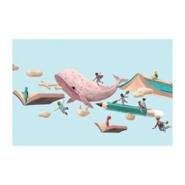 Pink Whale Custom Wall Graphic Mural (Small)